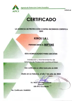 Certificado APCI SPCR KEROS